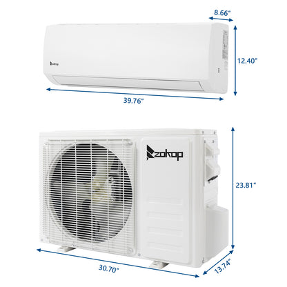 ZOKOP 18000BTU Wifi Enabled Smart Split Type Inverter Air Conditioners with Heating Function