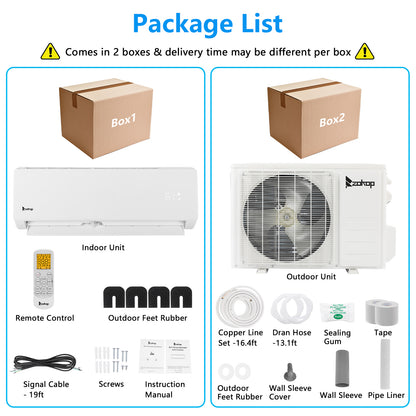 ZOKOP 24000 BTU Wifi Enabled Split Air Conditioner with Inverter Technology