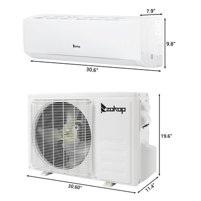 ZOKOP 11000BTU Wifi Enabled Mini Split Air Conditioner & Heater