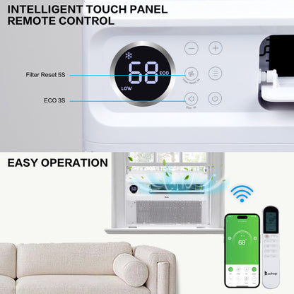 ZOKOP 8000 BTU Inverter Window Air Conditioner with APP & Voice Control