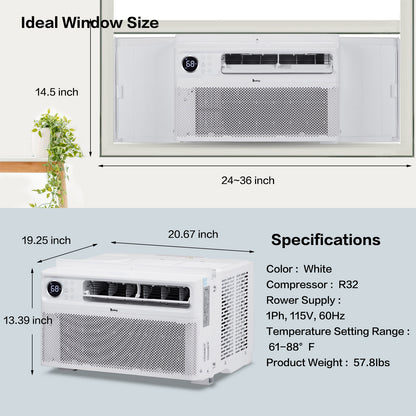 ZOKOP 10000 BTU Inverter Window Air Conditioner with WiFi