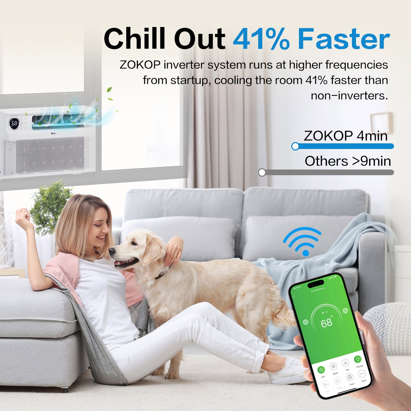 ZOKOP 12000 BTU Inverter Window Air Conditioner with APP & Voice Control