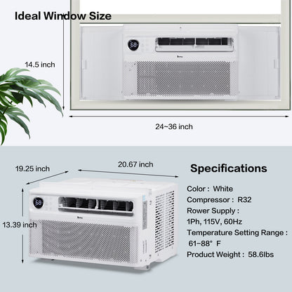 ZOKOP 12000 BTU Inverter Window Air Conditioner with APP & Voice Control