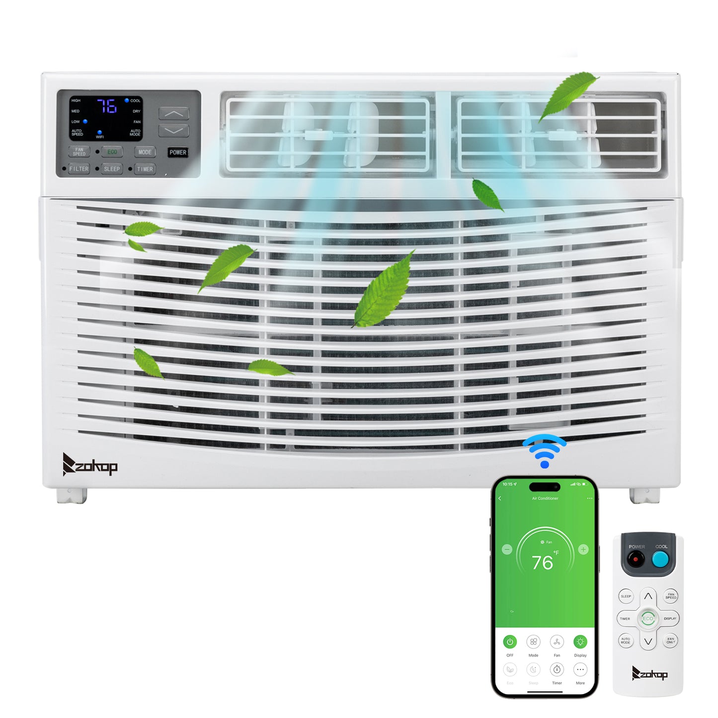 ZOKOP 8,000 BTU 115-Volt Window Air Conditioner With WiFi And Eco Mode