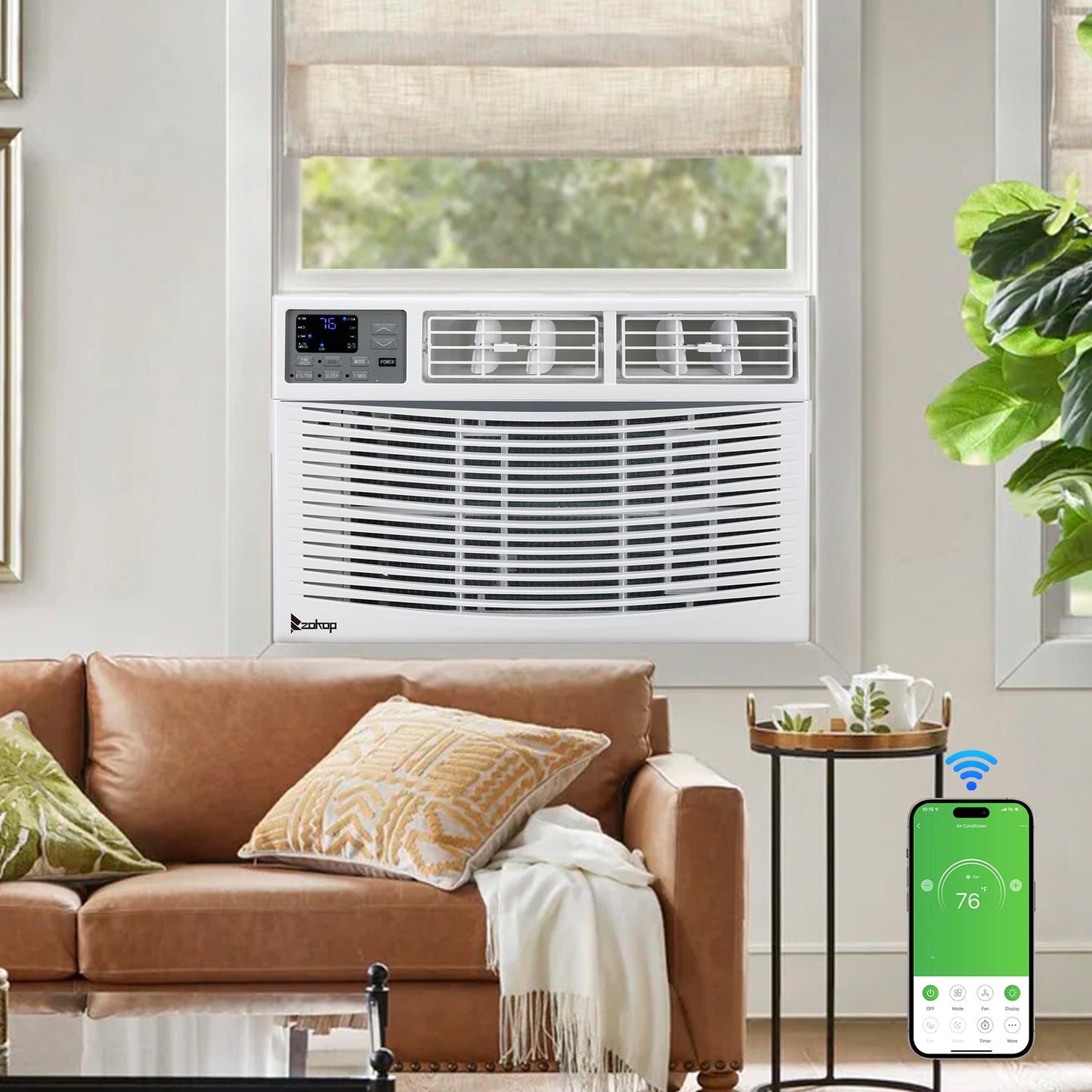 ZOKOP 8,000 BTU 115-Volt Window Air Conditioner With WiFi And Eco Mode