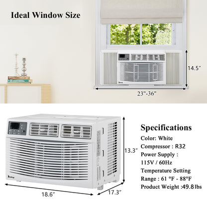 ZOKOP WiFi Wnabled 10000BTU 110V 1050W Mechanical Window Air Conditioner,White