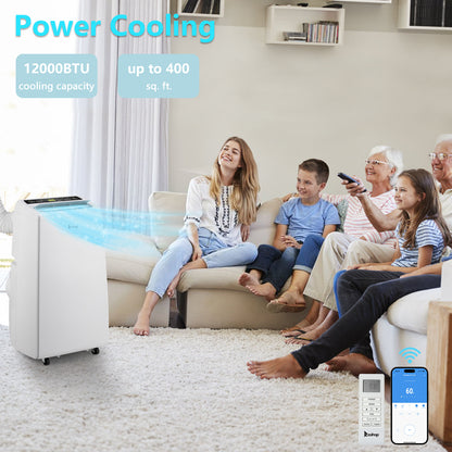 ZOKOP Smart WiFi Enabled 8250BTU (12000BTU ASHRAE) Portable Air Conditioner & Dehumidifier Function