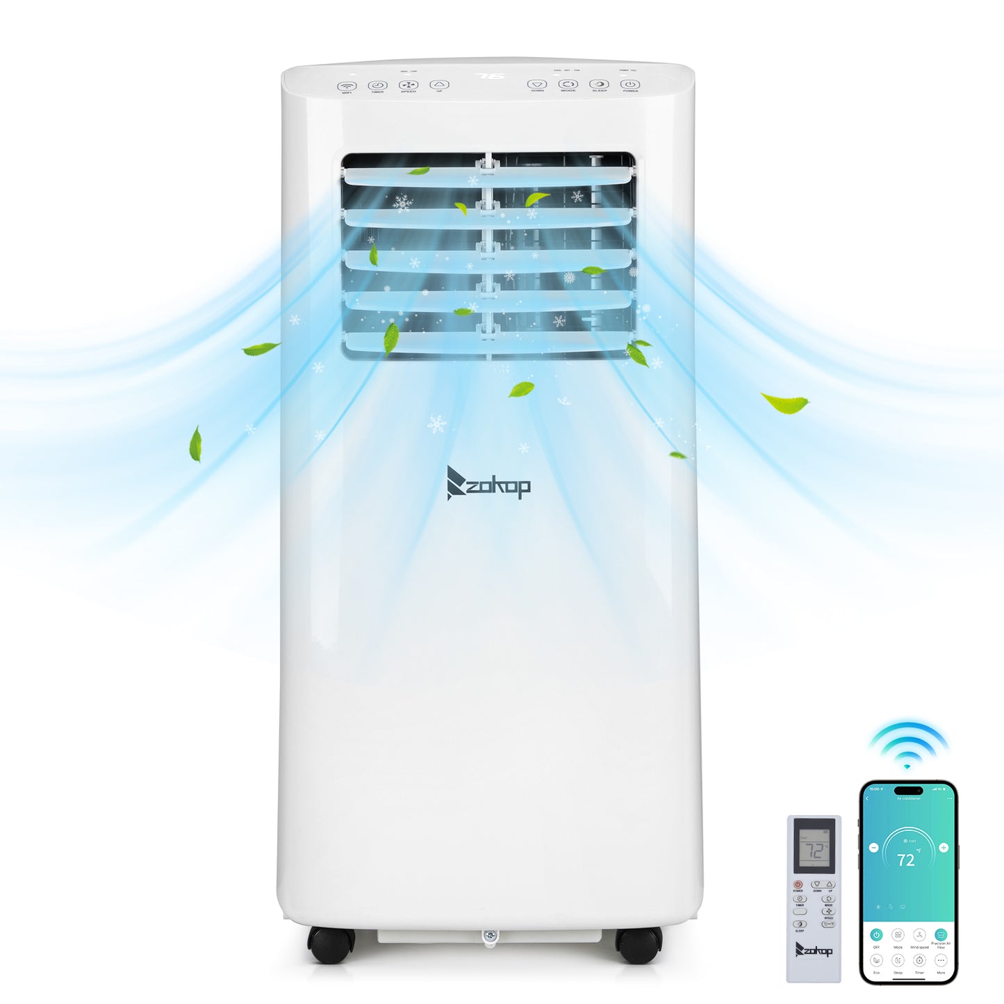 ZOKOP Smart WiFi Enabled 6000BTU (9000BTU ASHRAE) Portable Air Conditioner